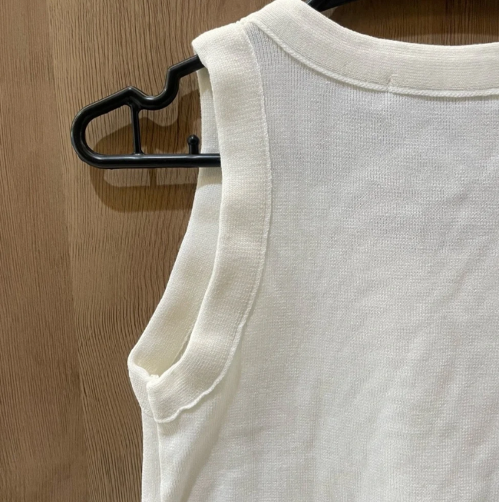 Miu Miu White Embossed Logo Tank Top - Picture 6 of 6